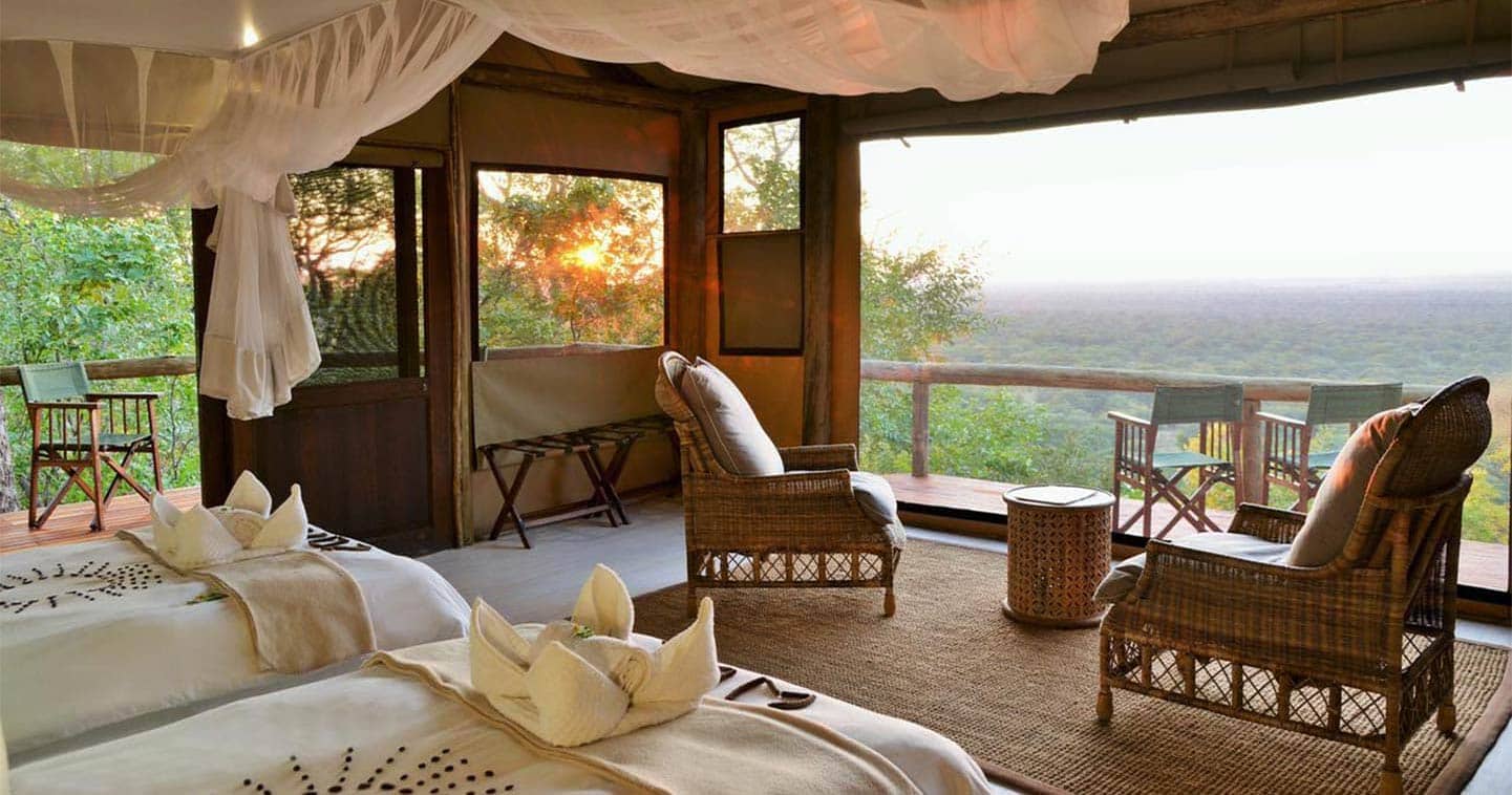 View from a Ghoha Hills Savuti Lodge Suite at the Bush