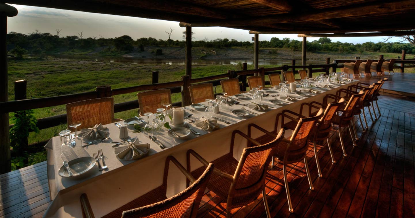 Dining at Savute Safari Lodge in Chobe