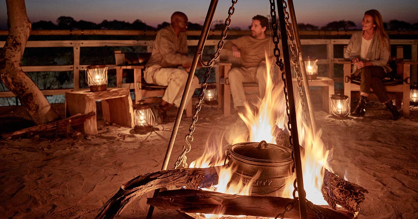 Boma dinner at Belmond Savute in Chobe Botswana