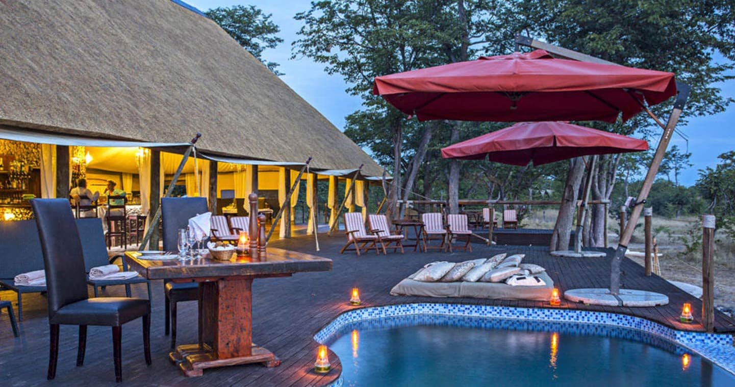 The pool at Camp Kuzuma in Chobe National Park in Botswana