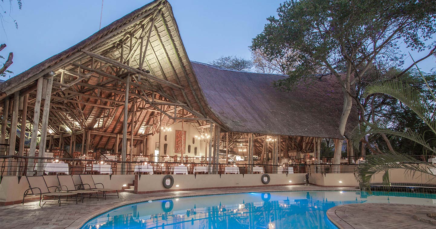 Main building of Chobe Safari Lodge