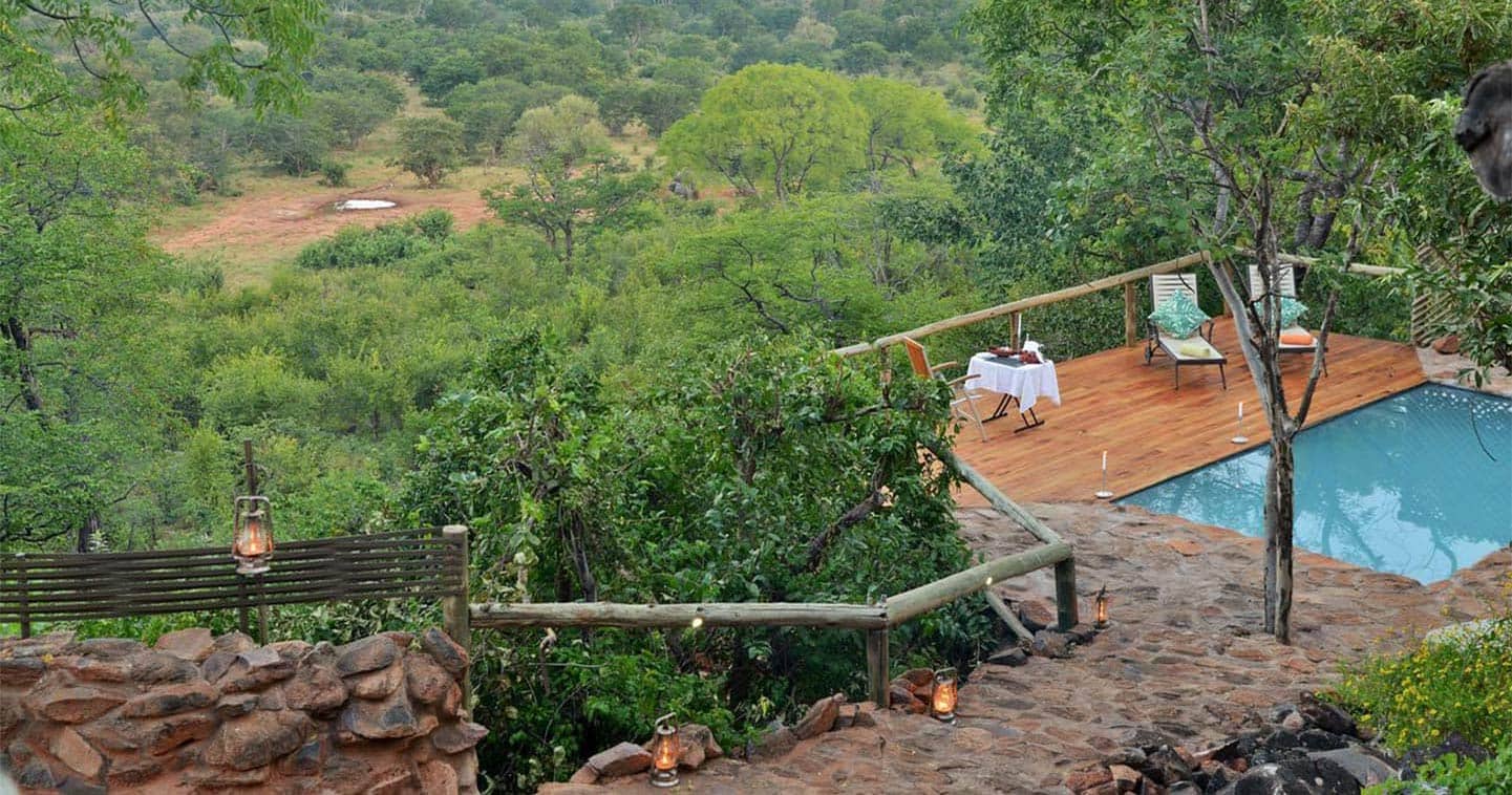 Pool at Ghoha Hills Savuti Lodge in the Chobe National Park in Botswana