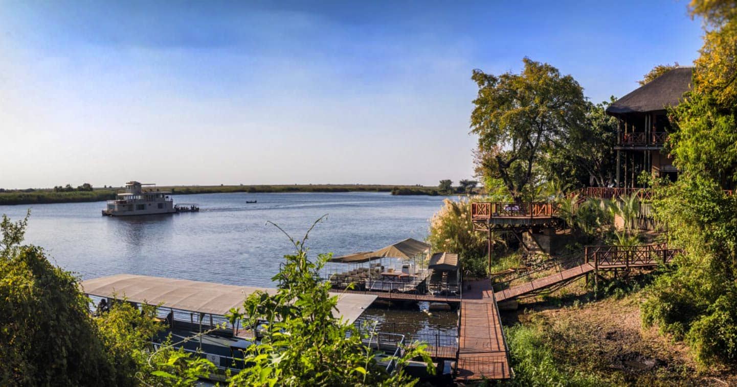 The main lodge building at Chobe Marina Lodge