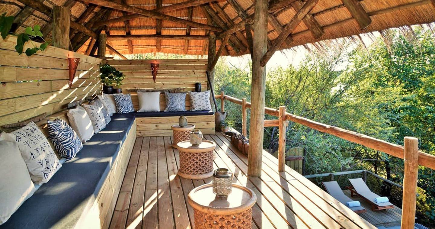 Outdoor lounge area at Chobe Bakwena