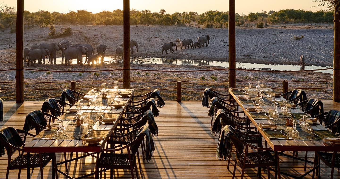 Dining at Savute Safari Lodge in Chobe