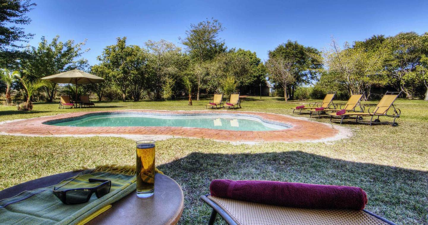 The swimming pool at Chobe Savanna Lodge
